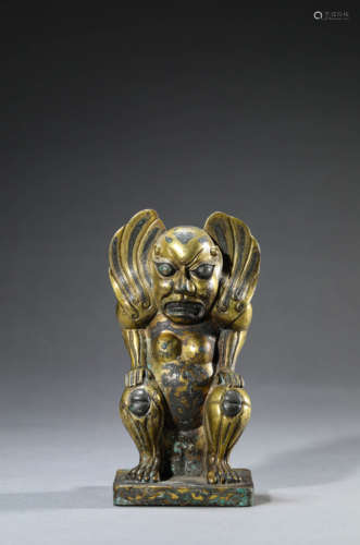 A Chinese Gilt-Bronze Figure Statue