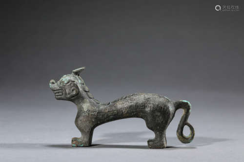 A Chinese Bronze Tiger Ornament