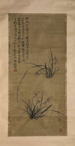 A Chinese Scroll Painting by Zheng Ban Qiao