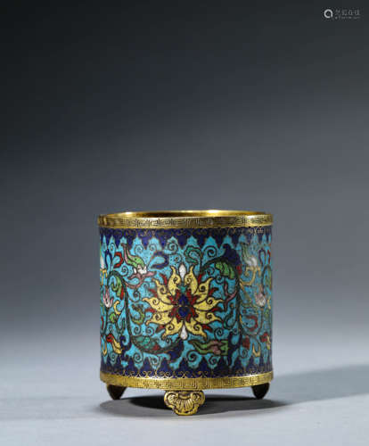 A Chinese Cloisonne Enamel Censer Marked Qian Long