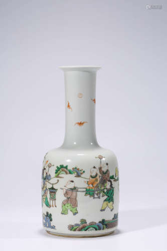A Chinese Porcelain Famille Rose Child Motif Vase Marked Kan...