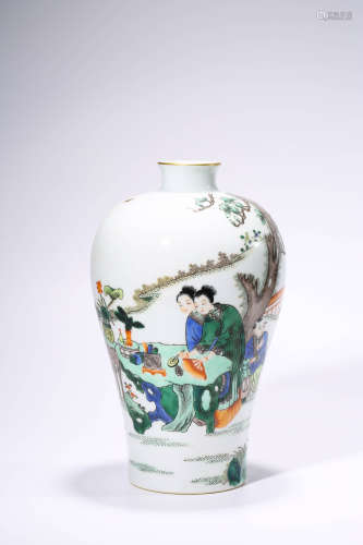 A Chinese Porcelain Famille Rose Story Meiping Vase Marked Y...