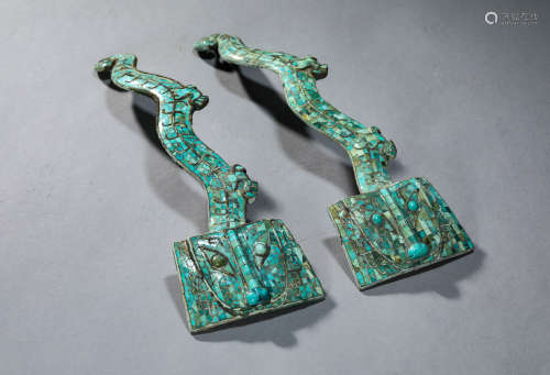 A Chinese Turquoise Inlaid Bronze Ornament