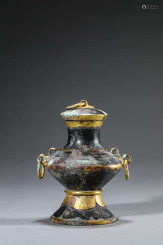 A Chinese Gilt-Bronze Vase