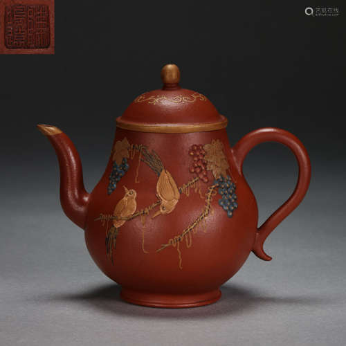 CHINESE PURPLE SAND POT MADE BY CHEN MINGYUAN, QING DYNASTY