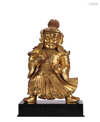 BRONZE GILDING BUDDHA STATUE FROM XIZANG, MING DYNASTY