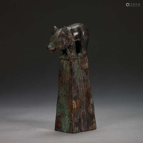 CHINESE BRONZE BEAR, HAN DYNASTY