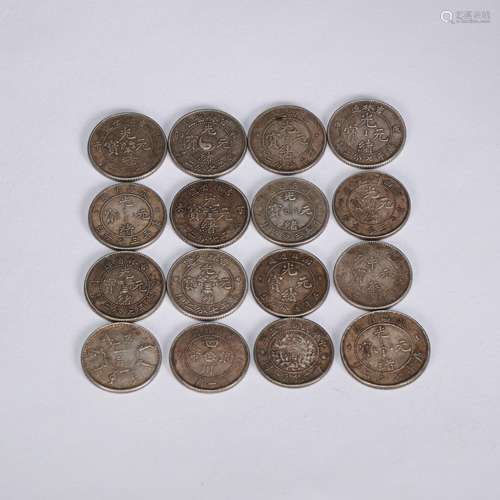 A GROUP OF CHINESE SILVER COINS, QING DYNASTY