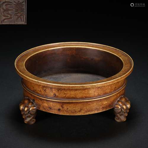 CHINESE BRONZE CENSER, MING DYNASTY