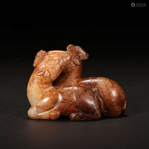 CHINA HETIAN JADE DEER, LIAO DYNASTY