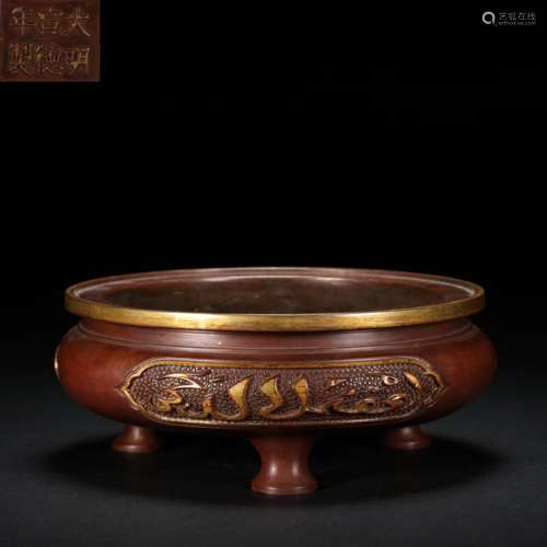 CHINESE BRONZE CENSER, , XUANDE YEAR, MING DYNASTY