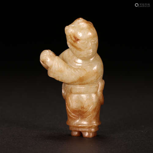 CHINA HETIAN JADE BOY, LIAO DYNASTY