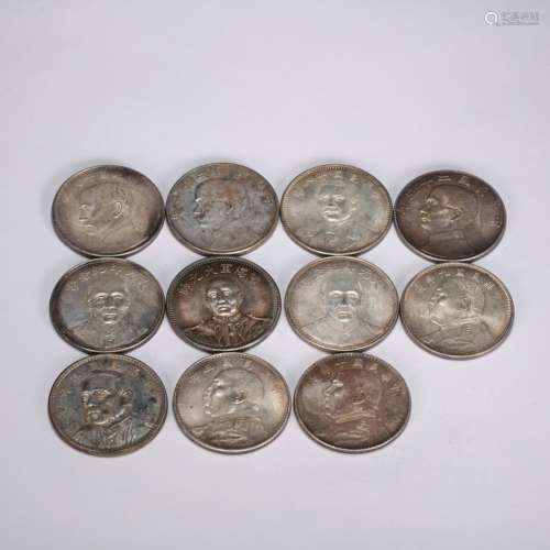 A GROUP OF CHINESE SILVER DOLLARS,  REPUBLIC OF CHINA