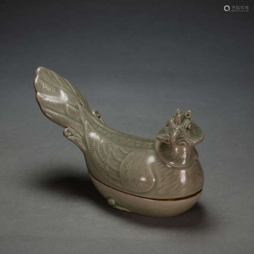 CHINESE YUE WARE MANDARIN DUCK LID BOX, SONG DYNASTY