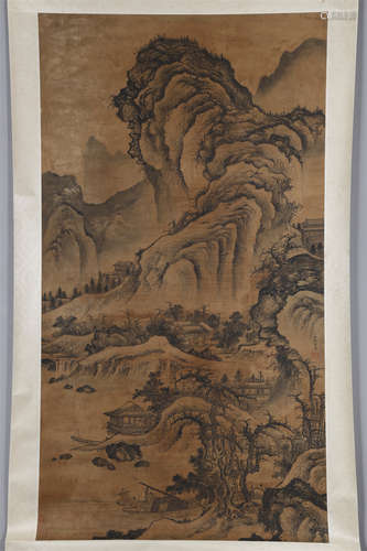 A Landscape Painting on Silk by Dai Jin.