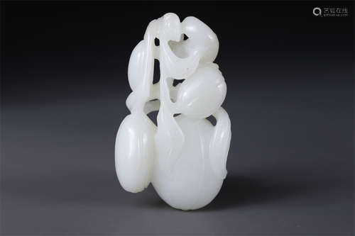 A Hetian White Jade Melon Carving Pendant.