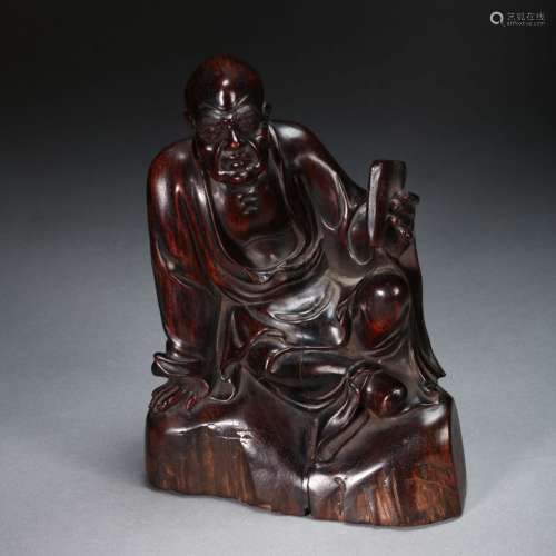 CHINESE ROSEWOOD BUDDHA, QING DYNASTY