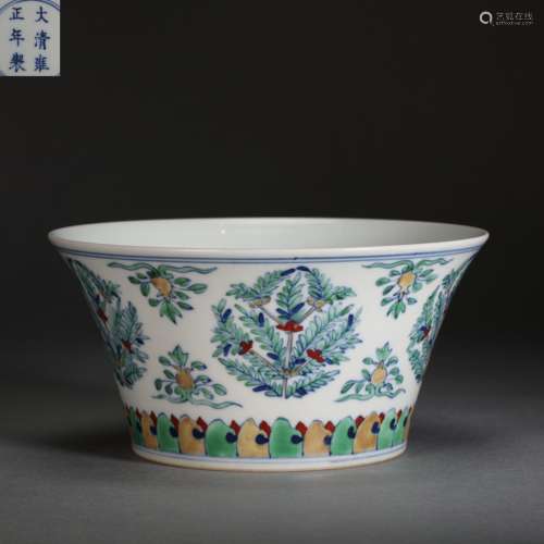 CHINESE COLORFUL PORCELAIN BOWL,  YONGZHENG DYNASTY