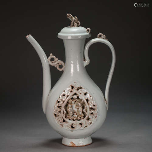 CHINESE SHU FU GLAZE EWER, YUAN DYNASTY