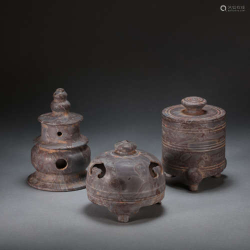 CHINESE STONE INCENSE BURNER, TANG DYNASTY