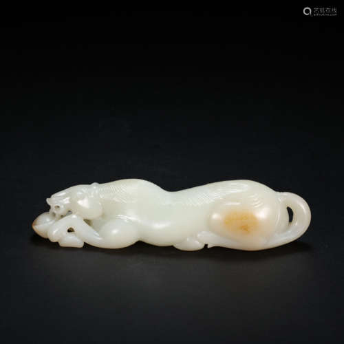 HETIAN WHITE JADE HORSE, QING DYNASTY