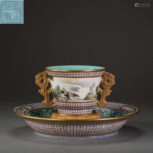 CHINESE COLORFUL PORCELAIN CUP, QING DYNASTY,  YONGZHENG YEA...