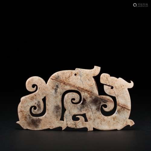 CHINESE HETIAN JADE PEI, WARRING STATES PERIOD