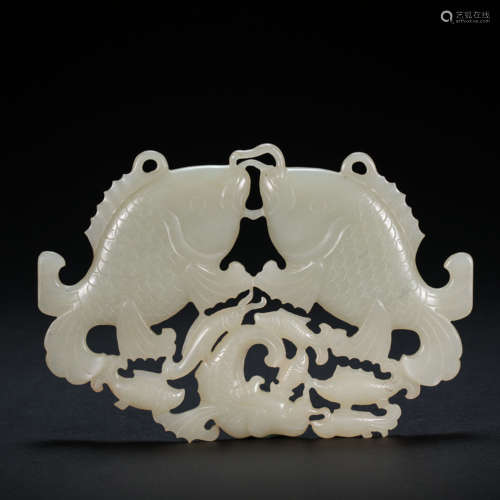 HETIAN WHITE JADE PANYU, QING DYNASTY