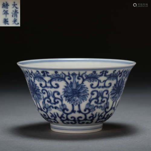 CHINESE BLUE AND WHITE PORCELAIN BOWL, GUANGXU DYNASTY