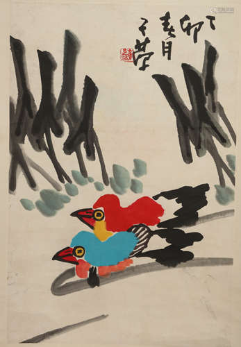 CHINESE CUI ZIFAN MODERN PAINTING AND CALLIGRAPHY