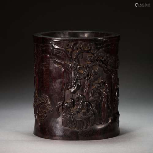 CHINESE ROSEWOOD PEN HOLDER, QING DYNASTY