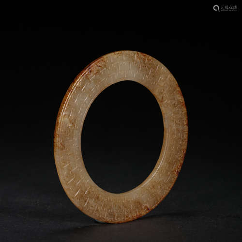 CHINESE HETIAN JADE BI, WARRING STATES PERIOD