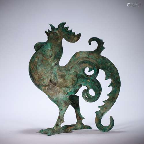 CHINESE BRONZE ROOSTER, TANG DYNASTY