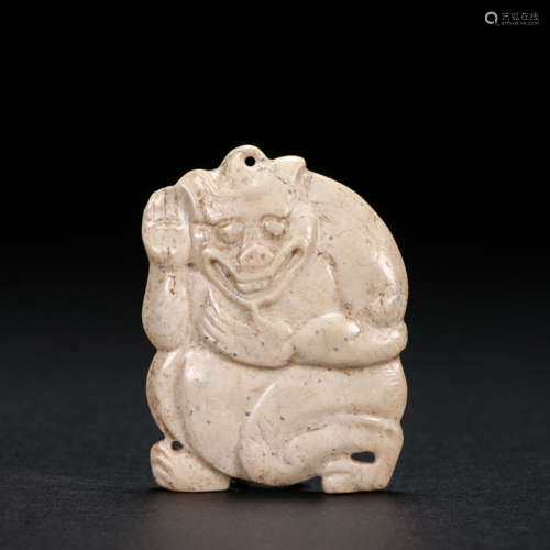 CHINESE HETIAN JADE BEAR, HAN DYNASTY