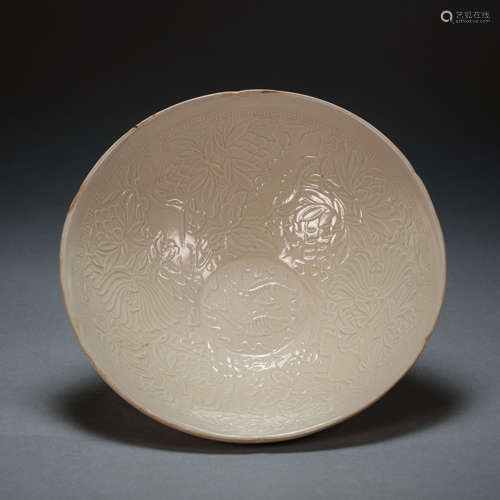 DING WARE WHITE PORCELAIN BOWL, SONG DYNASTY