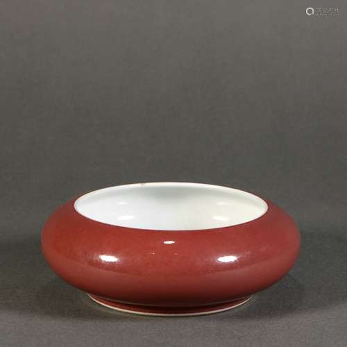 Red Glaze Porcelain Water Vessel, China