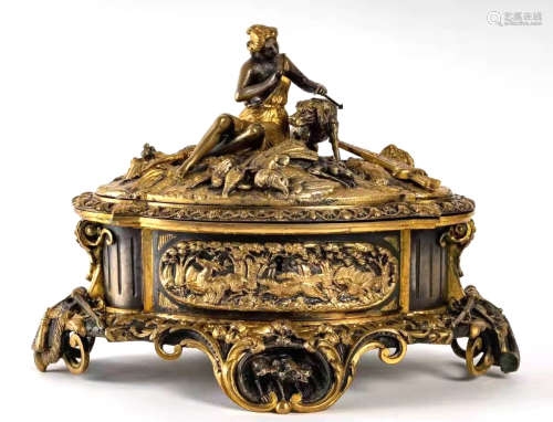 19Th Century Carving Jewelry Box - Diana, Goddess Of Hunting
