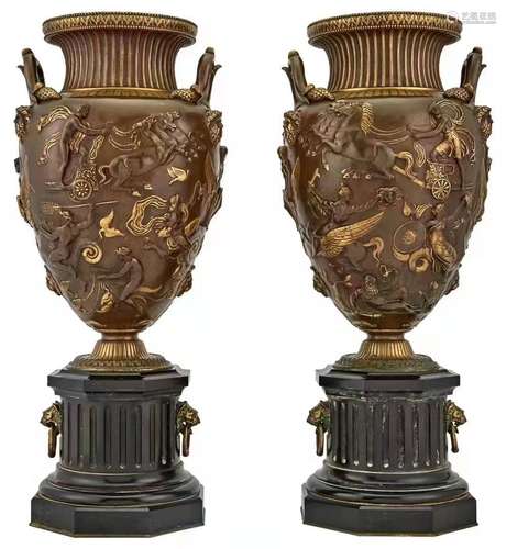 Pair Of Bronze Carving Ornaments