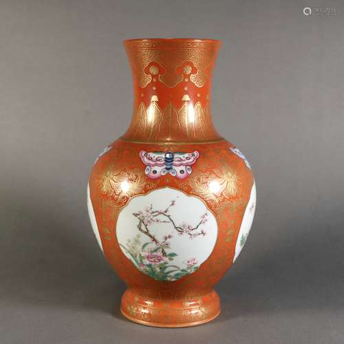 Fanhong Gold Painted Porcelain Bottle, China