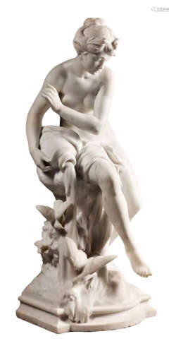 19Th Century Marble Sculpture - Goddess Of Wealth