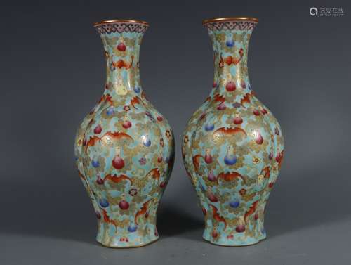 Pair Of Qing Dynasty Qianlong Period Bottles, China