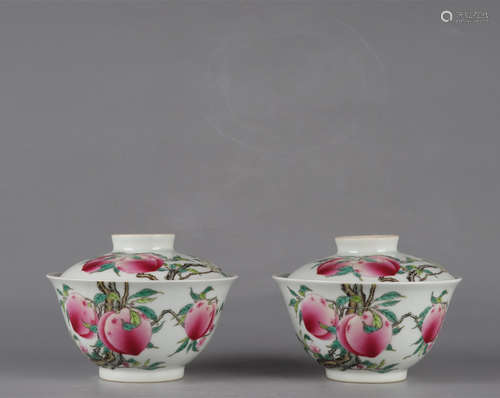 Qianlong peach cover bowl