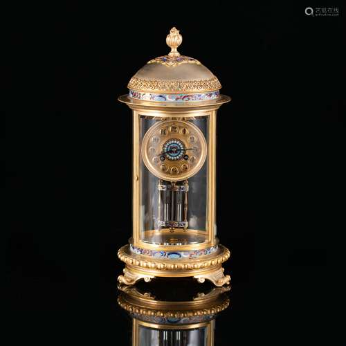 Cylindrical Shaped Enamel Painting Clock