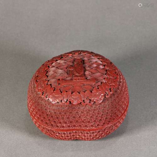 Lacquer Wooden Carving Peach Shaped 