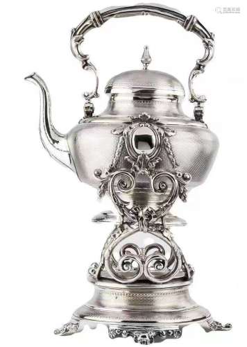 Early 20Th Century 950 Pure Silver Water Pot