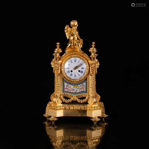 Porcelain Plategold Gilded Desk Clock