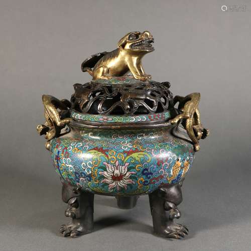 Cloisonne Incense Burner, China