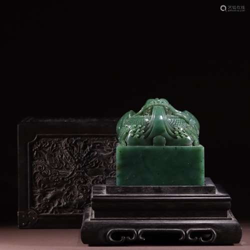 Hetian Jade Jade Dragon Seal
, China