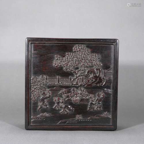 Zitan Rosewood Carving Square Box, China