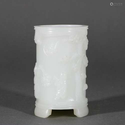 Hetian Jade Brush Pot, China